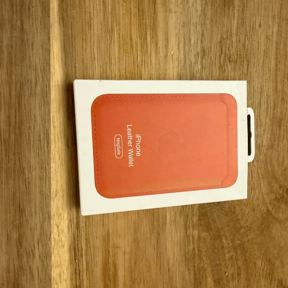 Apple iPhone Leather Wallet - Vibrant Orange